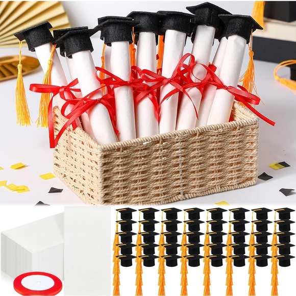 Party Supplies | Graduation Party Favor Set With Black And Red Accents ...